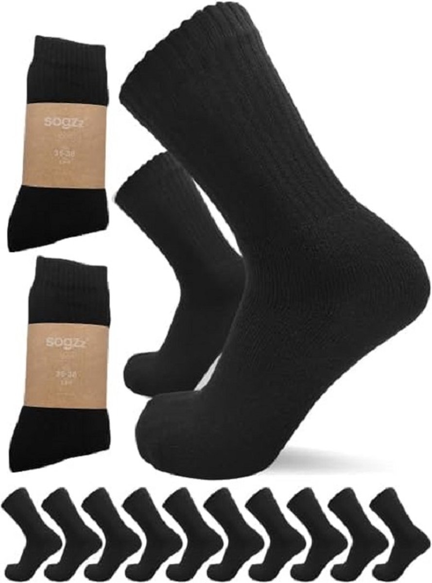 SOGZZ® Sportsokken Zwart 10 Paar Maat 47/50
