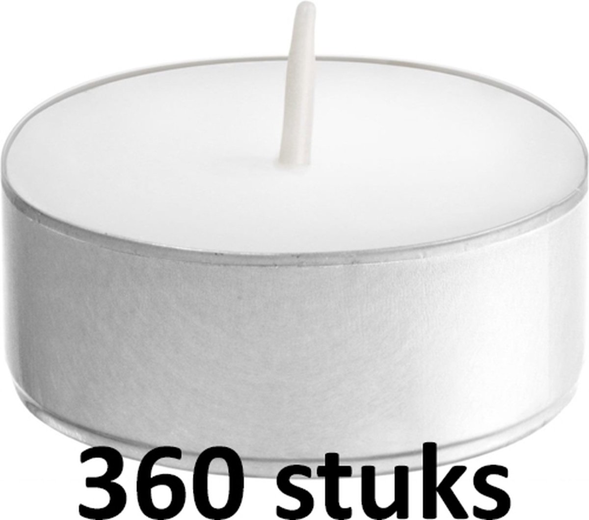 360 stuks witte 10-uurs maxi waxinelichten 24/58 (10 uur) Hoogwaardige Horeca kwaliteit