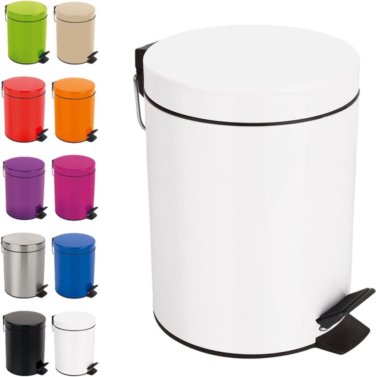 Goedkoopste Cosmetica-emmer met pedaalemmer - 5 liter - Sydney Weiss - uitneembare binnenemmer