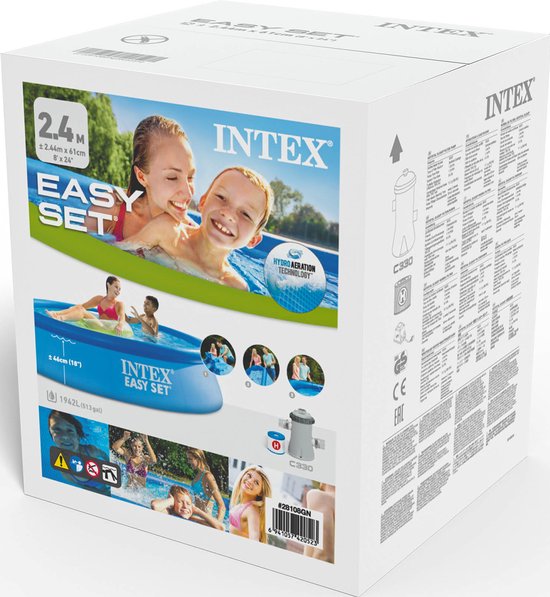 Intex Easy Set Pool Set - Piscine gonflable - Ø 244 x 61 cm avec pompe à filtre