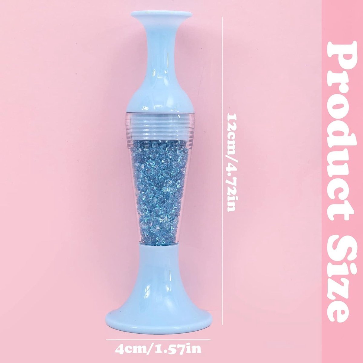 3 Stuks Diamond Art Pennen – Bloempotvorm, Roze, Paars En Blauw, Voor Diamond Painting En Nail Art