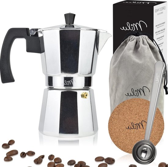 Forever Miss Moka Prestige 3 kopjes, aluminium, inductie, zwart