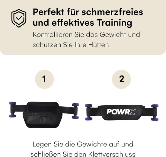 Ceinture Poussée Hanches Haltères - Sangles Réglables Rembourrées - Jusqu'à 45kg