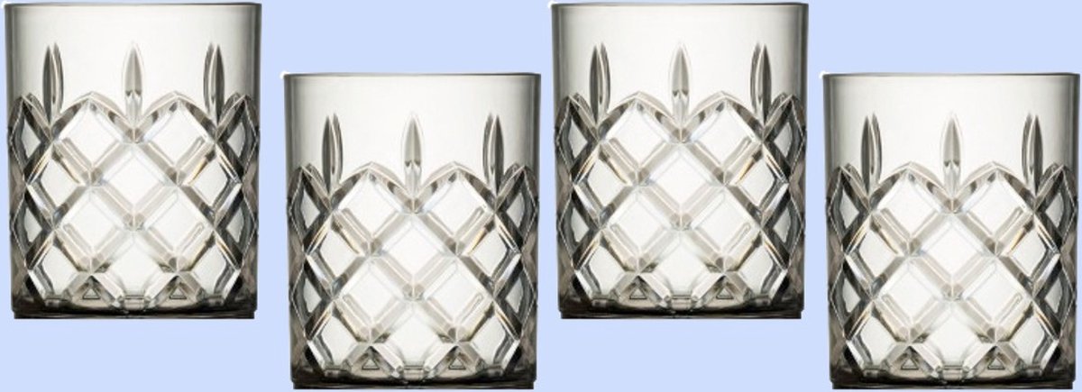 OneTrippel - Waterglazen - Onbreekbare glazen - Waterglas 4 stuks - Glazen - Waterglas - Cocktailglazen - Kristallen - 35 cl - Kunststof Glazen