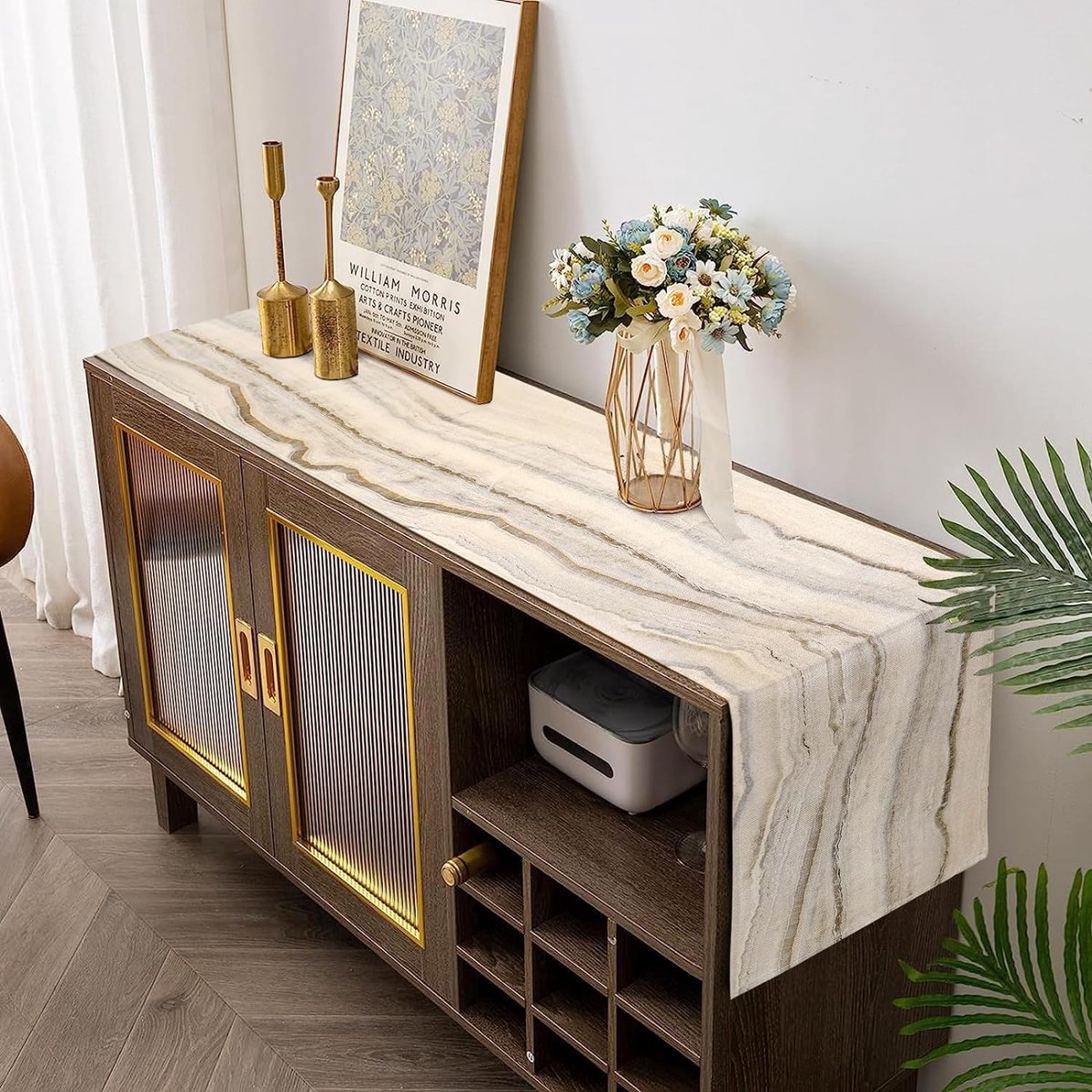 Tafelloper, modern, beige, 30 x 140 cm, linnen, rustieke tafelloper, afwasbaar, voor bruiloft, tafeldecoraties, landhuisstijl, party, feestdagen, keuken, salontafel, decoratie, afdekking
