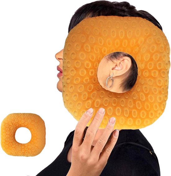 Lelekka Runa Piercing Pillow with Center Opening for Ear Pain Relief incl. 2 Pillowsbezüge Donut Cushion with Hole Pressure Relief Pillow