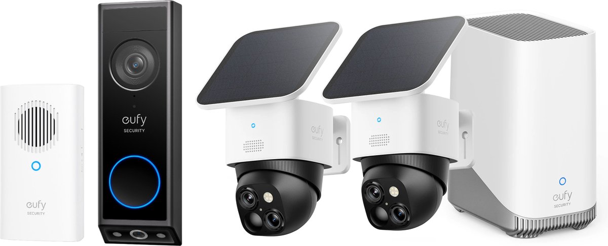 eufy Security S340 SoloCam 2-pack + Homebase 3 + E340