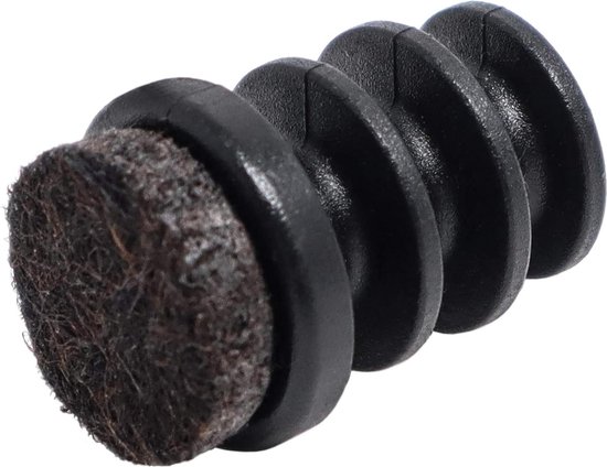 Zelfklemmende Sleebuisdop lang met Vilt 13-14 mm zwart | Online Deurbeslagshop