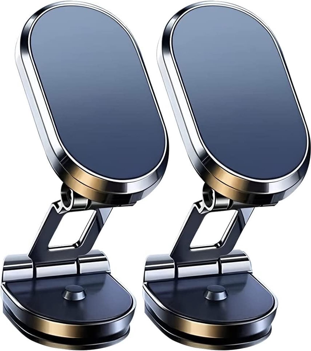 Opvouwbare Magnetische Telefoonhouder voor Auto - 2023 Model - 720° Draaibaar met 8 Krachtige Magneten (Set van 2)