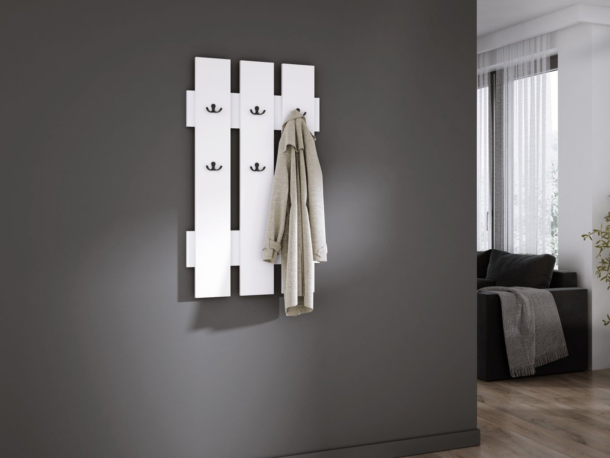 Meubel Square - Wandkapstok NOX - Wit - Muur Kapstok Hangend