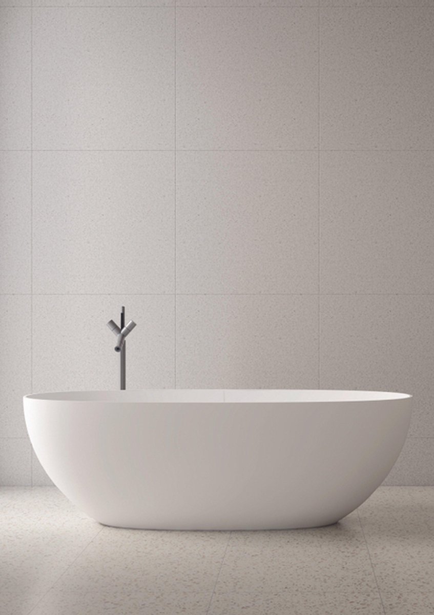 ZEZA Solid Vrijstaand Bad - 150x72cm - solid surface - mat wit