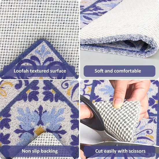 Luffa Douchemat Antislip Superzachte Badmat Badkamertapijt Sneldrogende Badmat Badmat Massagebadmat Voor Natte Ruimtes 53 X 53 Cm Grijs