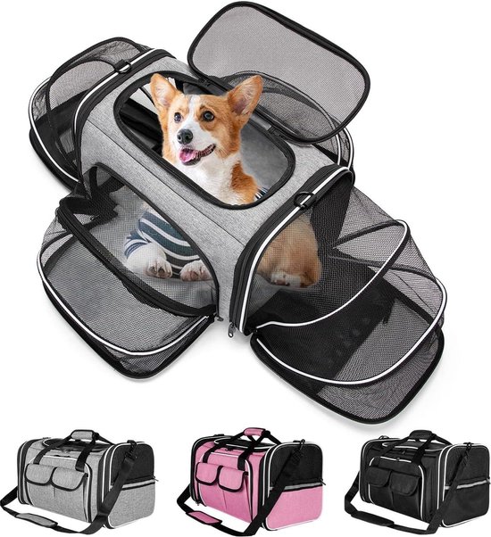 Sac de transport pliable pour chats et petits chiens voiture, avion et  train bol