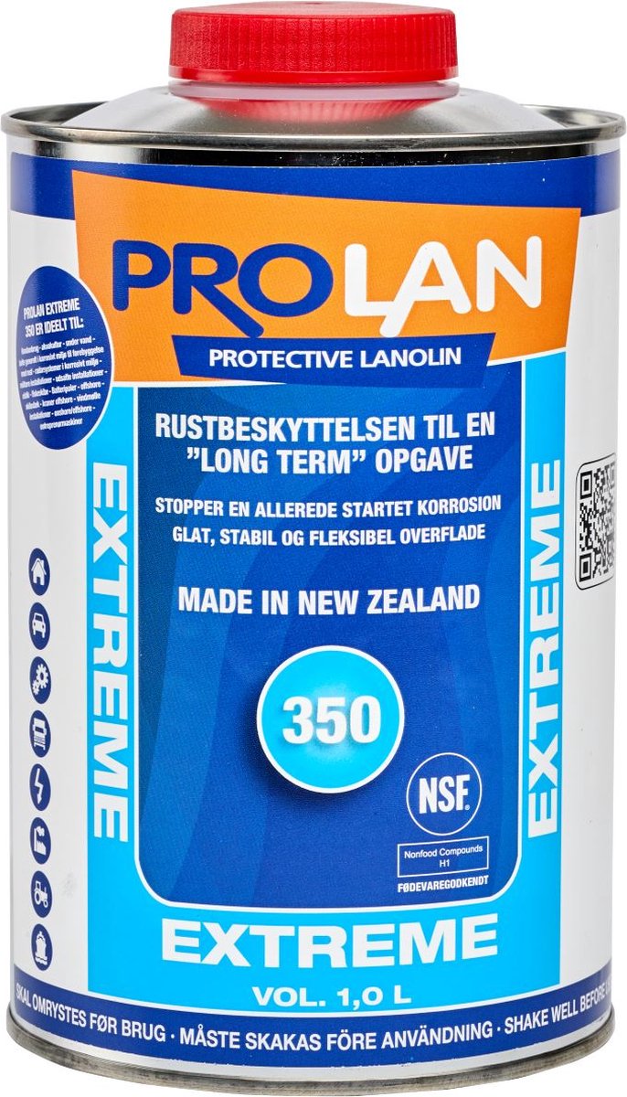 Prolan Extreme 350 1 liter Conservering tectyl demping tectyl anti-steenslag smering viscotene teakolie lanoline impregneer bodysafe anti roest anti-roest WD40 Wolvet
