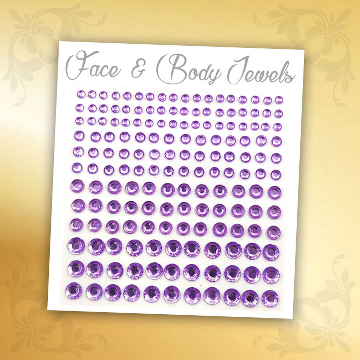 Glitter Face & Body Jewels (Lila) - Festival Glitters - Steentjes Strass met Plaklaag - Plak Diamantjes voor Lichaam en Gezicht - Rhinestone Diamonds Gems Euphoria