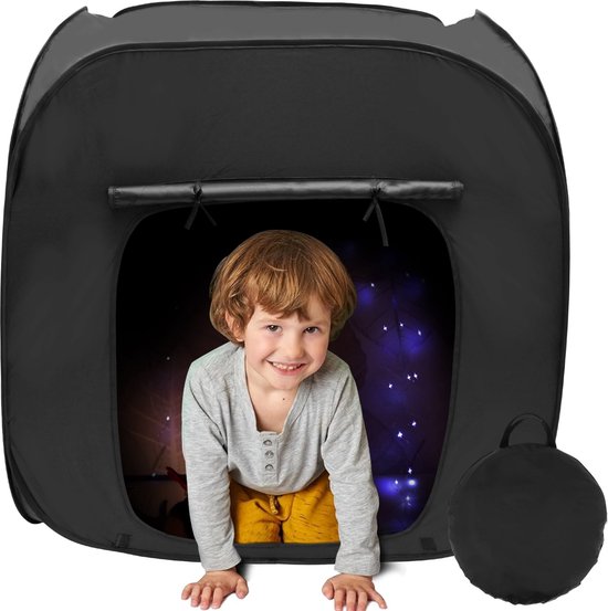 Sensorische tent voor kleine kinderen - 90x90cm - Autisme, ADHD, SPD, angst, ADD, gebrek aan concentratie, ontspannen - Hulpmiddel - Zwart