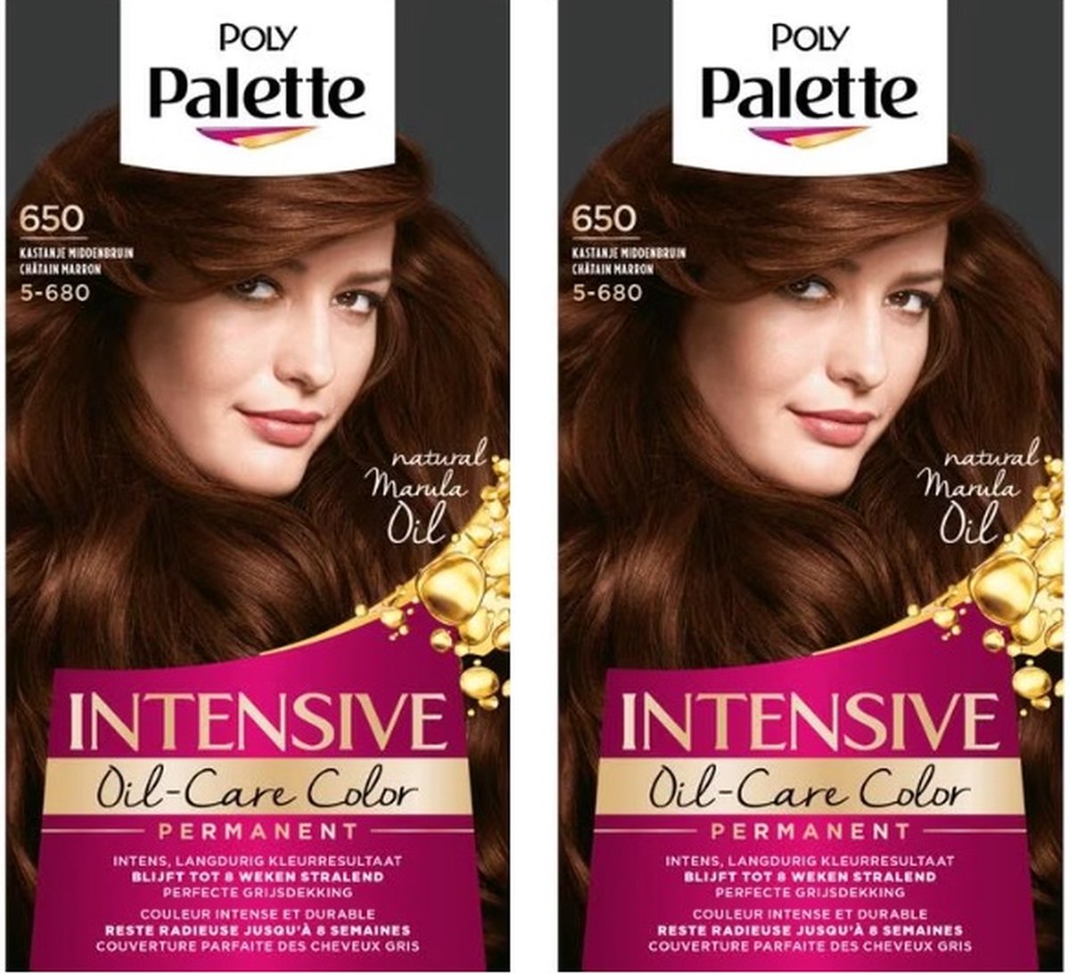 Schwarzkopf Poly Palette - Haarverf - 650 - Kastanje Middenbruin - 115ml x 2