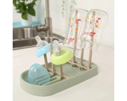Eco droogrek voor flessen | Flessenrek | Flessendroogrek | Afdruiprek | Babyfles | Babyflessen | Wheat Straw | Tarwestro | Bio | Groen