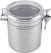 Boîtes hermétiques de stockage de café et d'aliments en acier inoxydable, récipient de stockage d'aliments avec couvercle transparent, pince de verrouillage (1400ML)