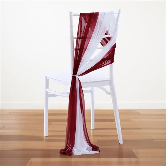 SNSYGN Set van 4 decoratieve bruiloftsstoel organza stoelstrikken bruiloft 100 cm x 160 cm stoelstrikken tule stoelbekleding stoel decoratie voor bruiloft feest doe-het-zelf ambachten (wit