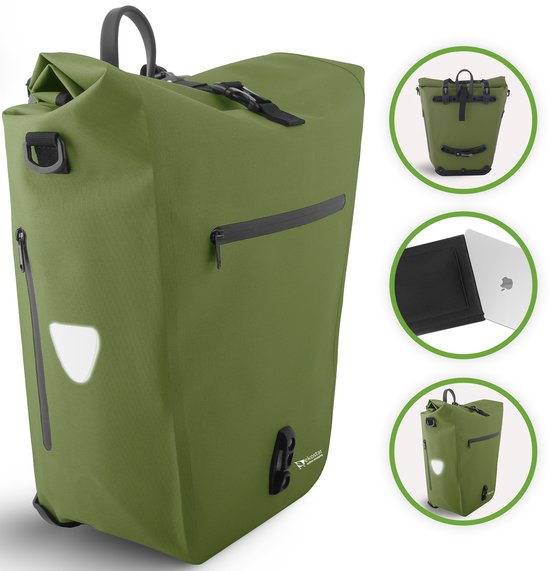 Ekostar online shopping - 2in1 Fietstas - Waterdicht - Duurzaam - TPU - Olijf Groen - Fietstas enkele - Fietstassen electrische fietsen van Ekostar — afbeelding 2