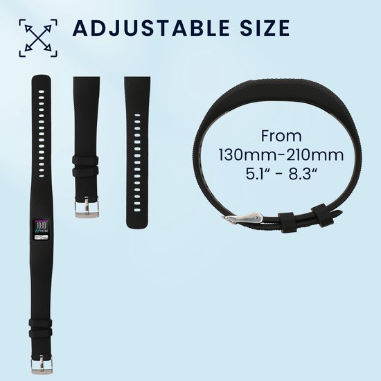 Zwarte TPU bandjes voor Garmin Vivofit 4, met gespen en verstelmogelijkheden.