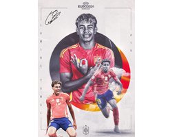 Poster Lamine Yamal - FC Barcelano - Spanje - Voetbal - Bekende voetballer - UEFA Champions League - FIFA - Sport - Wanddecoratie - 60x42cm - A2 - Hoogwaardig glans - Geschikt om in te lijsten