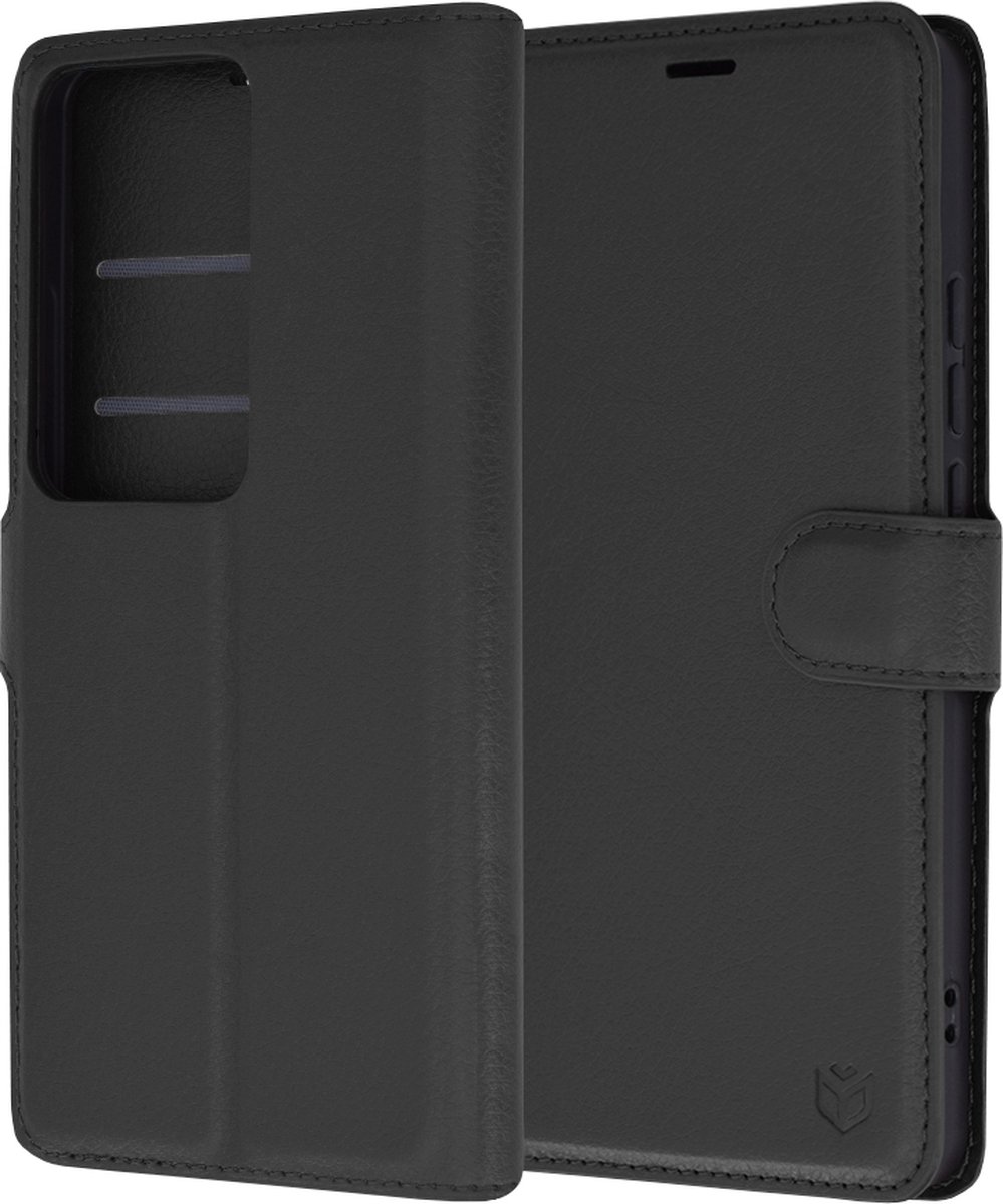 Techsuit Leather Folio Book Wallet Case hoesje voor Oppo Reno11 F 5G - Zwart