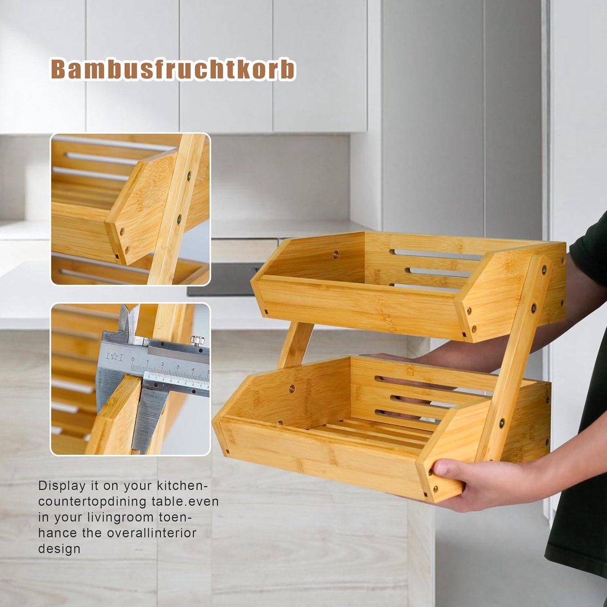Fruitrek Houten Fruitmand 2 Verdiepingen - Fruitschaal Voor Het Aanrecht Grote Fruitstandaard Opberghouder Fruitpresentatiestandaard Opbergmanden Voor Groenten Sebrood Snack Fruitrek Houten Fruitmand 2 Verdiepingen - Fruitschaal Voor Het Aanrecht Grote Fruitstandaard Opberghouder Fruitpresentatiestandaard Opbergmanden Voor Groenten Sebrood Snack