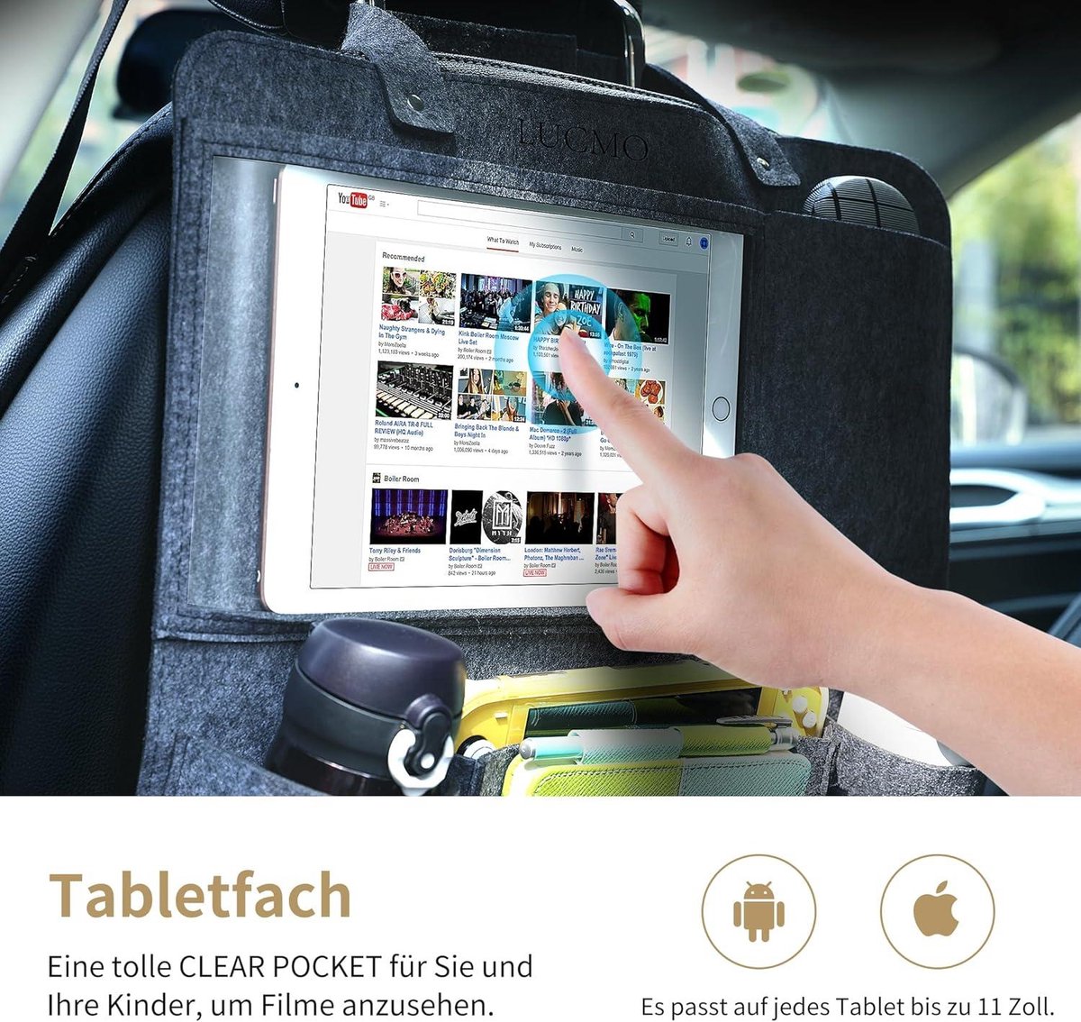 Rugleuningbescherming autostoelorganizer achterbank-organizer - tablet/telefoonopslag - waterdicht - multifunctioneel - autoopbergtas - veel zakken - html content nodig Auto organizer – foto 8