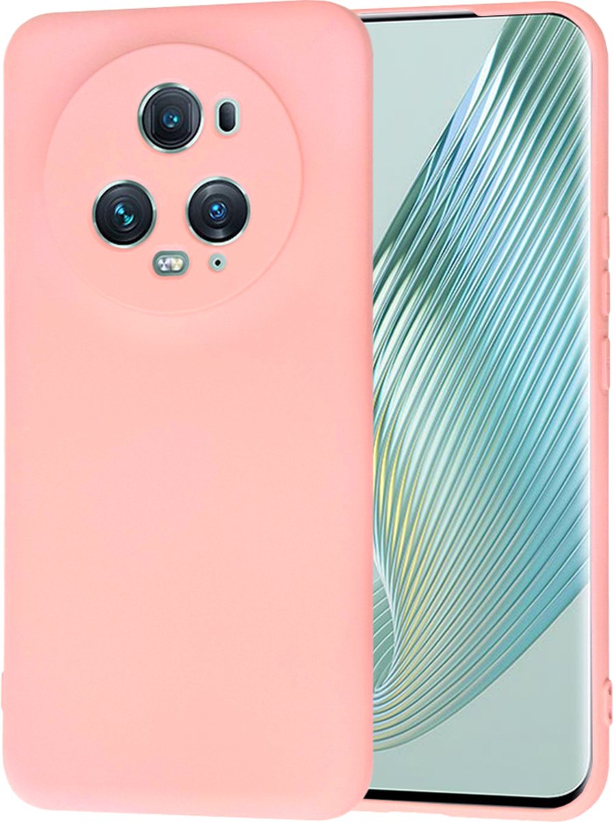 Techsuit Soft Flex Silicone Back Cover hoesje voor HONOR Magic5 Pro - Chalk Pink