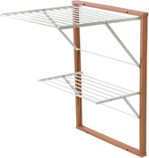 Bol.com Droogrek KEVIN hout afsluitbaar - 11 m uittrekbaar - Finish Cherry Ar-It het hart van het hout - houten droogrek wanddro... aanbieding