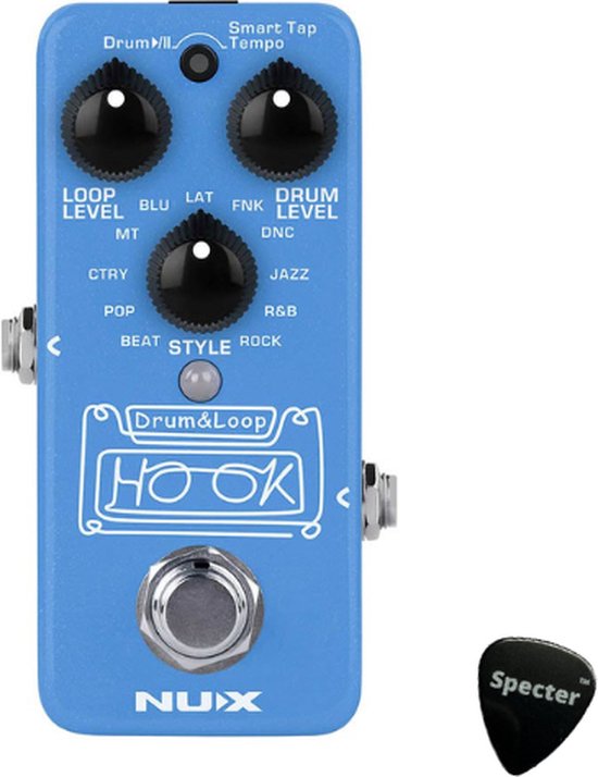 Foto: Nux mini core series looper pedaal hook drum loop effectpedaal met specter plectrum