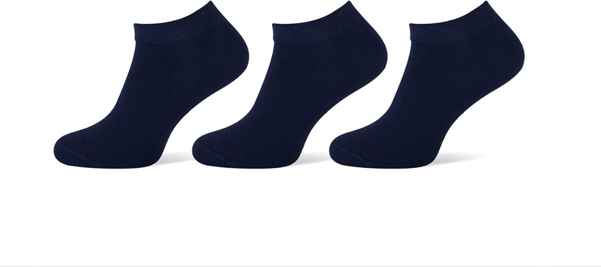Pierre Cardin heren sneakersokken - 3 paar - uni blauw