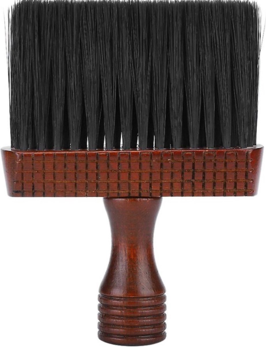 Double F - Barbier Bruin/Zwarte Nekkwast - Nekborstel - Groot