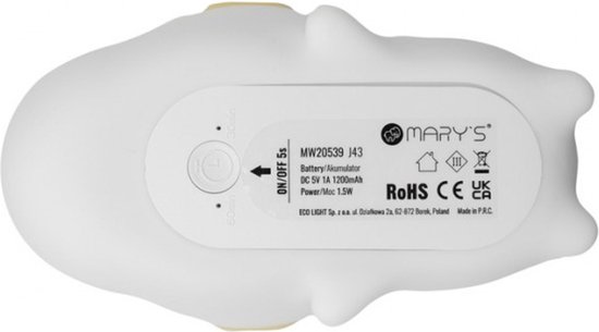 Mary's - Nachtlampje - Nachtlampje Hondje - Nachtlamp - LED Lamp - Hond lampje - Kinderlamp - Nachtlampje voor kinderkamer - 3000K / 6500K - USB - MW20539 van Mary's — afbeelding 5