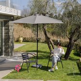 Bol.com Verstelbare grijs parasol voor tuin terras balkon - Ø 270 m x 236 m aanbieding