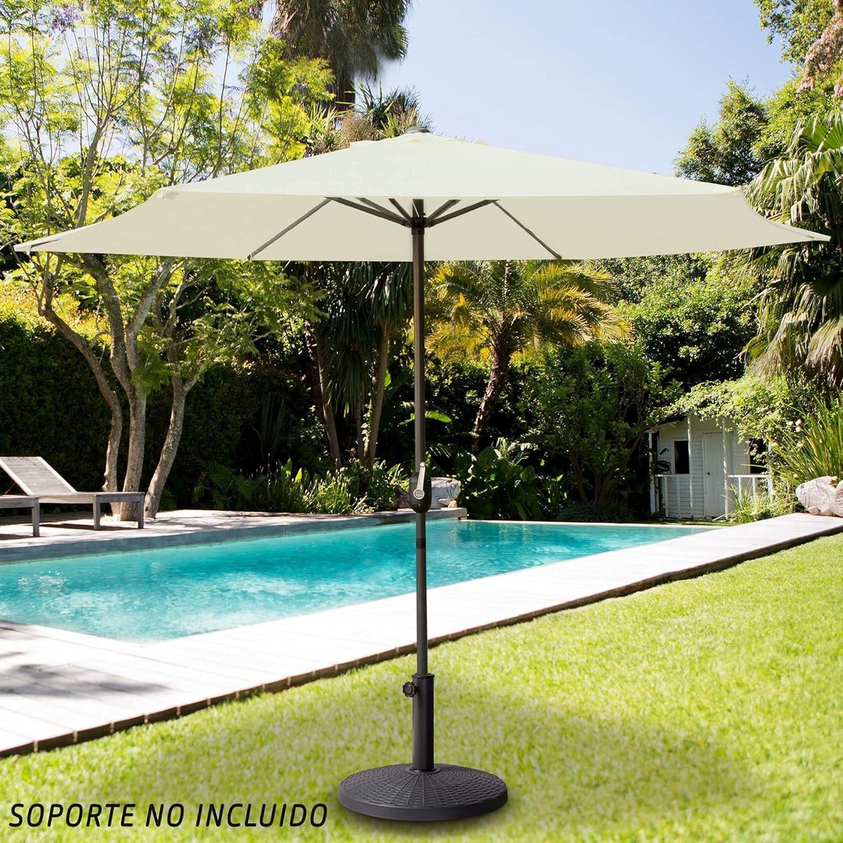 Bol.com Zeshoekige Parasol 270 cm Diameter Cremekleur - Aluminium Standaard 270 x 270 x 200 cm aanbieding