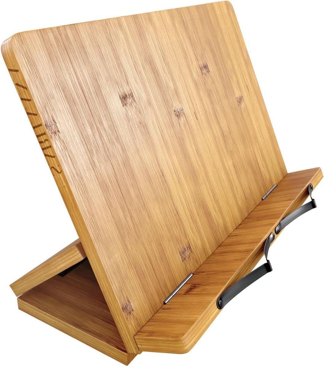 Bamboe houten boekenstandaard voor ergonomisch handsfree lezen Verstelbaar en handig keuken of bed kinderen en volwassenen