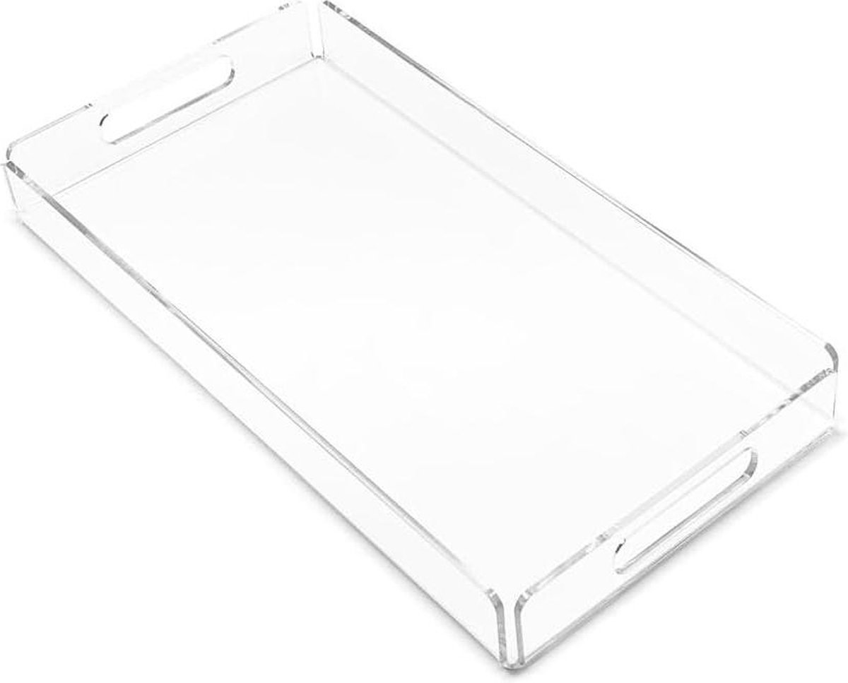 Acryl dienblad voor serveren gerechten - transparant - 40 x 30 cm