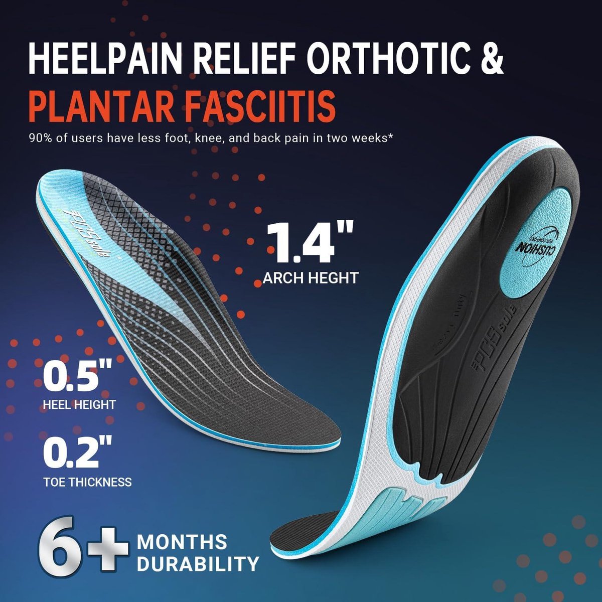 Semelles Orthopédiques Pour Pieds Plats - Soutien Voûte Plantaire, Amorti Talon, Soulagement Fasciite Plantaire Et Douleurs