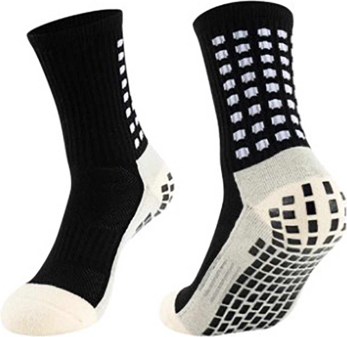 Actie4you® - Gripsokken - Sportsokken - Grip - One Size - Anti Blaren - Voetbalsokken - fitness - Sokken - 1 Paar - Maat 38 tot 44 - Zwart