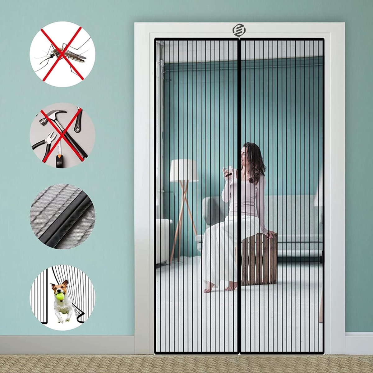 Equivera Raamhor Magnetisch - 90 x 240 cm - Vliegengordijn - Hor - Raamhor - Gordijn - Magnetisch Hordeur