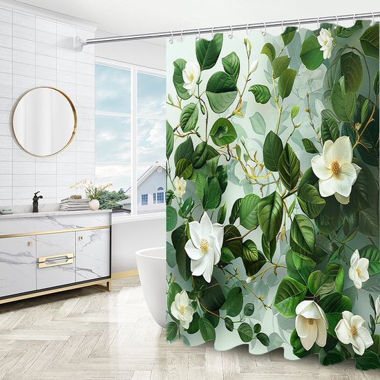 ANSIO Douchegordijn voor badkamer - schimmel- en schimmelbestendig - mozaïekblauw, 180 x 200 cm | Waterafstotende stof | 100% polyester