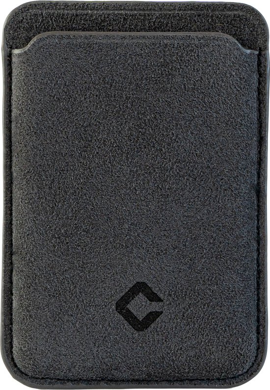 Coverzs Portefeuille adapté à MagSafe Apple iPhone 12 / 13 / 14 / 15 / Mini / Pro / Pro Max / Plus - Support magnétique - Cuir artificiel - Matériau en cuir artificiel Alcantara durable - Zwart