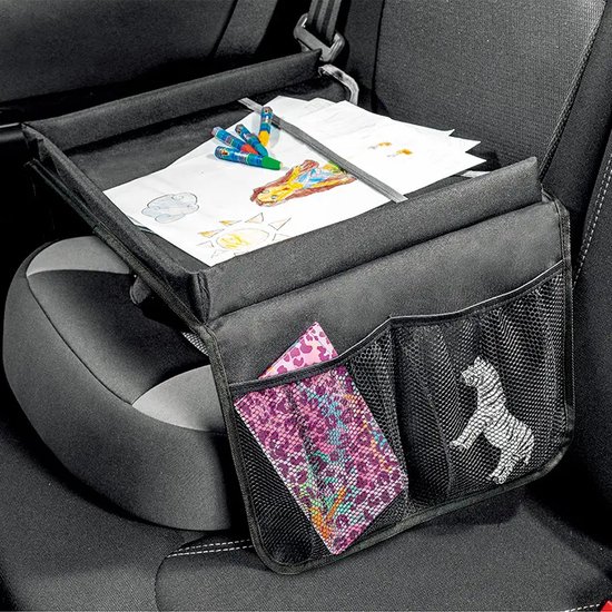 Foto: Ychee kinderzitje tray autostoeltje kinderwagen draagbare tafeltje onderweg auto reizen spelen tekenen eten en drinken 40x35cm zwart