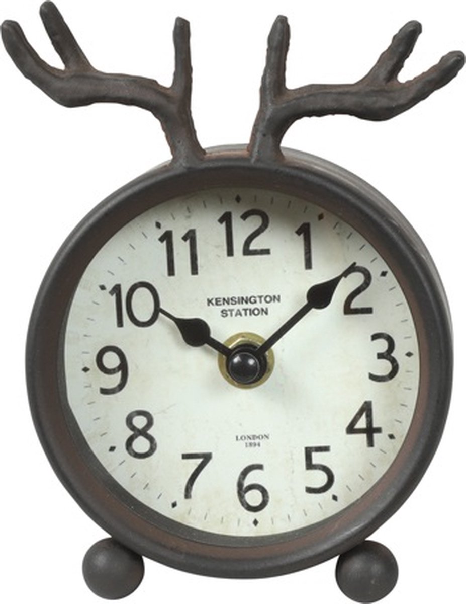Countryfield Tafelklok Deer metaal L4,5B10,5H13,5CM wit/zwart