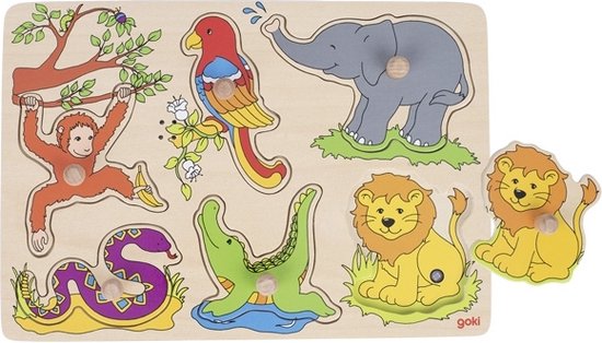 Achtergrond Noppenpuzzel Dierentuindieren van goki — afbeelding 3