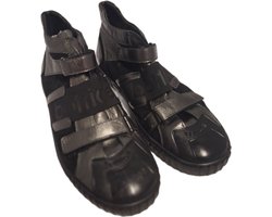 BOTTICELLI-HALFHOGE SNEAKER-BLACK/SILVER LEDER-SIZE 40