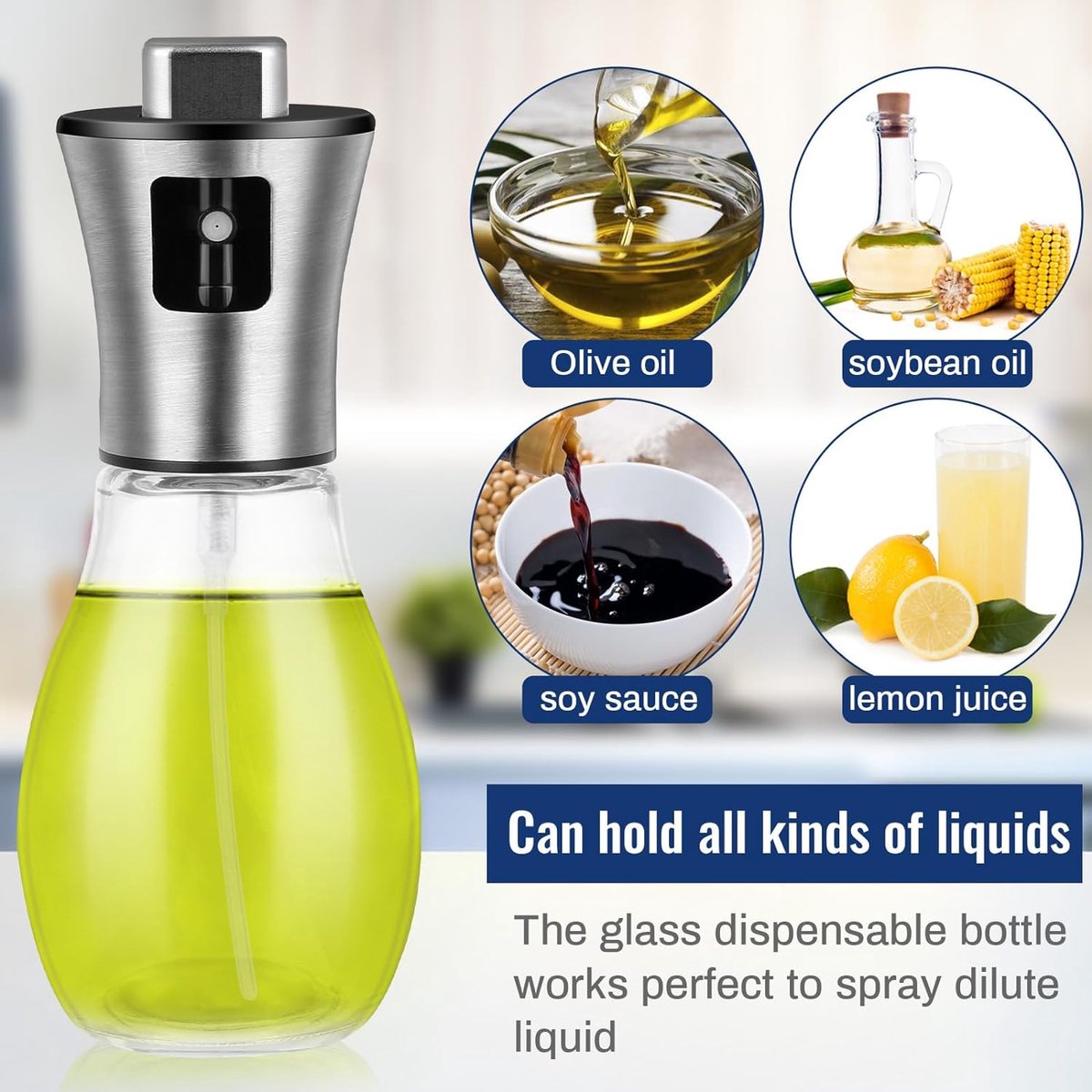 Olijfoliesproeier om te koken, 200 ml - Salades maken, bakken, frituren